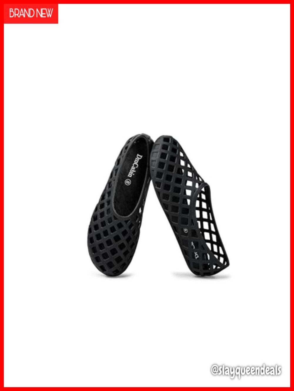 Women's Woven Jelly Ballet Flats Breathable Slip On Summer Shoes